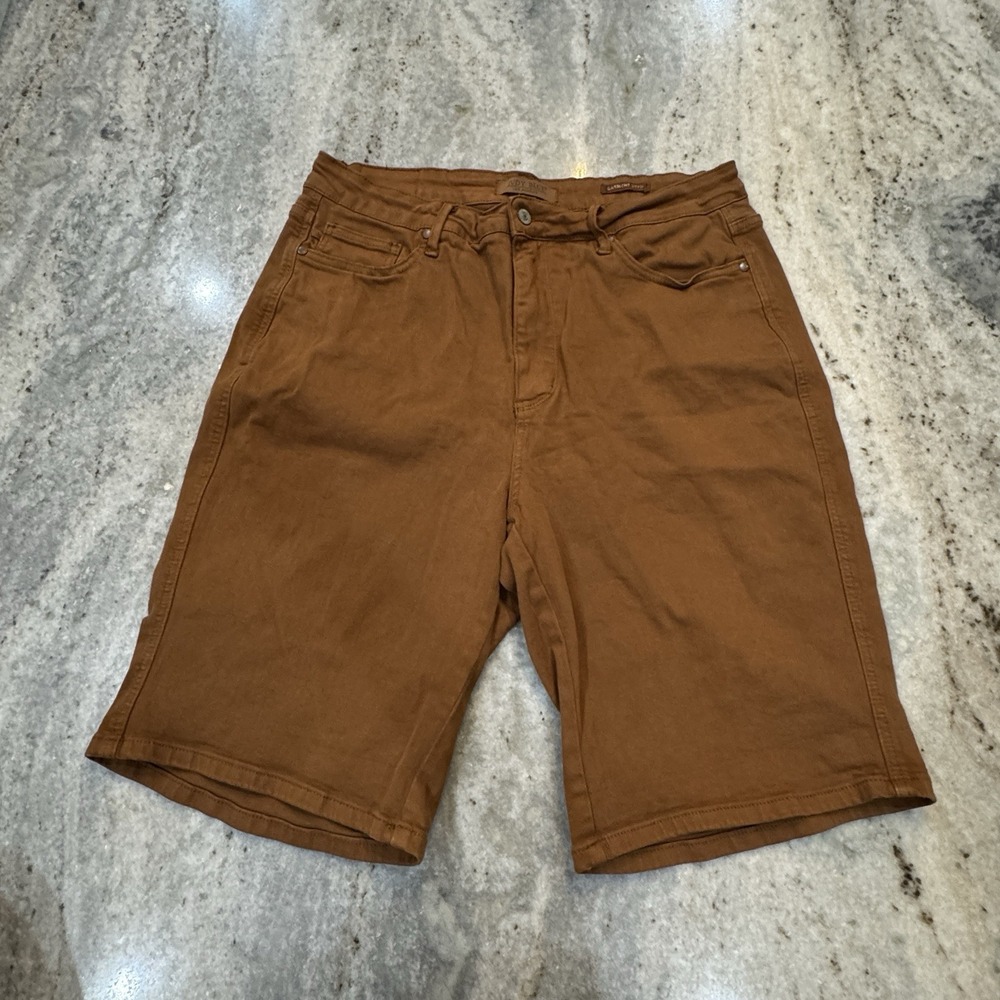 Judy Blue 36" Women's 3XL Denim Bermuda Mom Shorts Brown High Rise Jeans